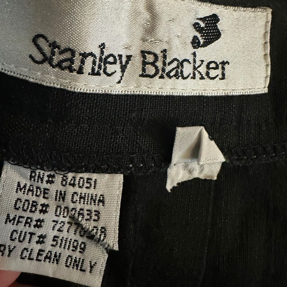 Stanley Blacker Black Linen Rayon Pleated A-Line Lined Midi Skirt Plus Size 16 - Picture 7 of 8